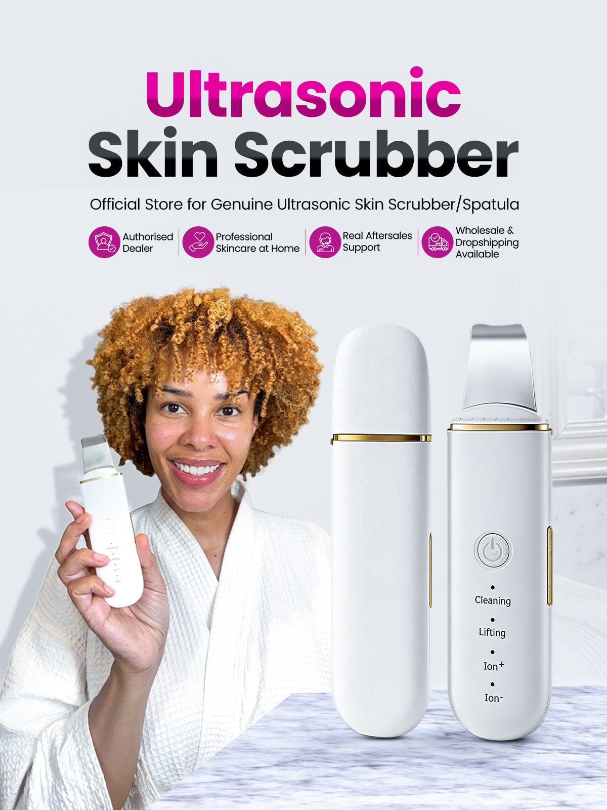 Ultrasonic Skin Scrubber Official Banner Mobile Version