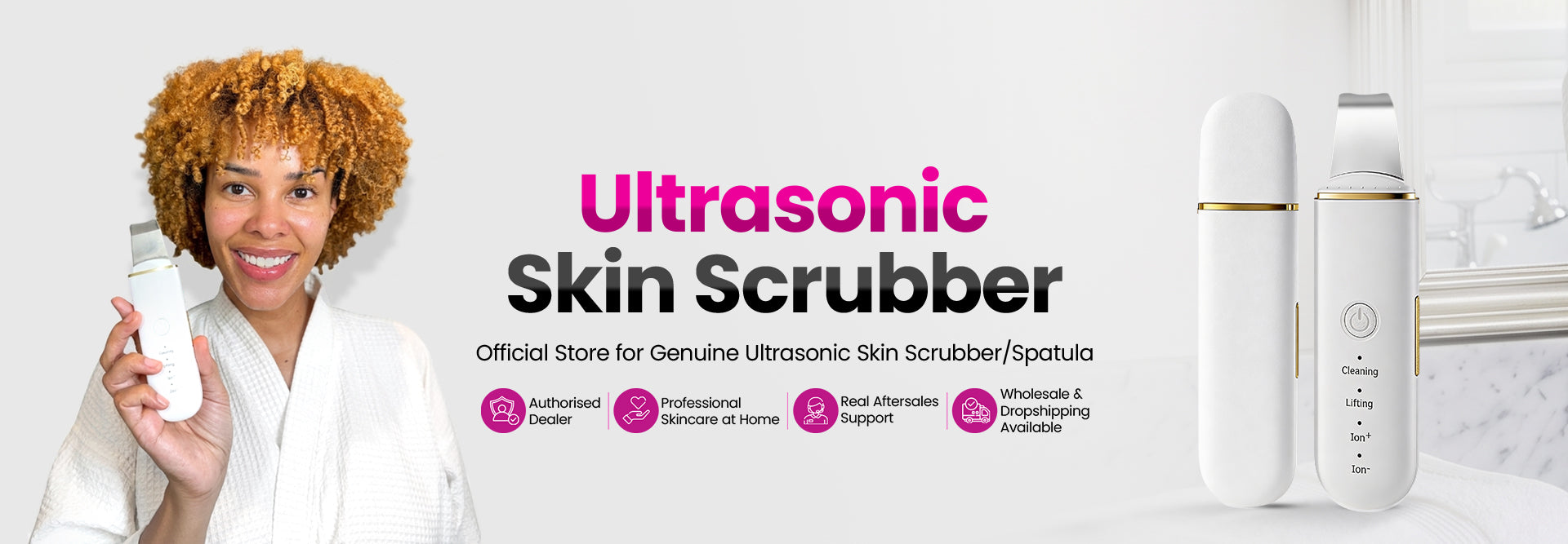 Ultrasonic Skin Scrubber Official Banner Desktop Version